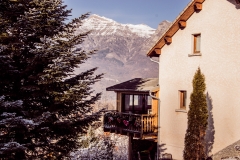 Vue extérieur véranda hiver